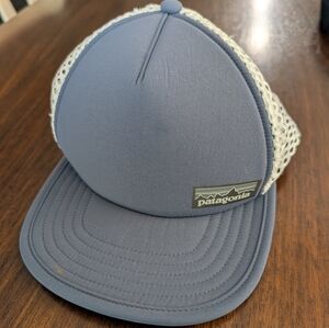 Patagonia Gray and White Foam Trucker Hat